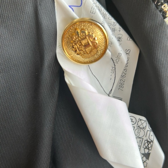 Zara Black Tweed Blazer Fringe Trim size XS - Picture 8 of 13